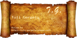 Tuli Gergely névjegykártya
